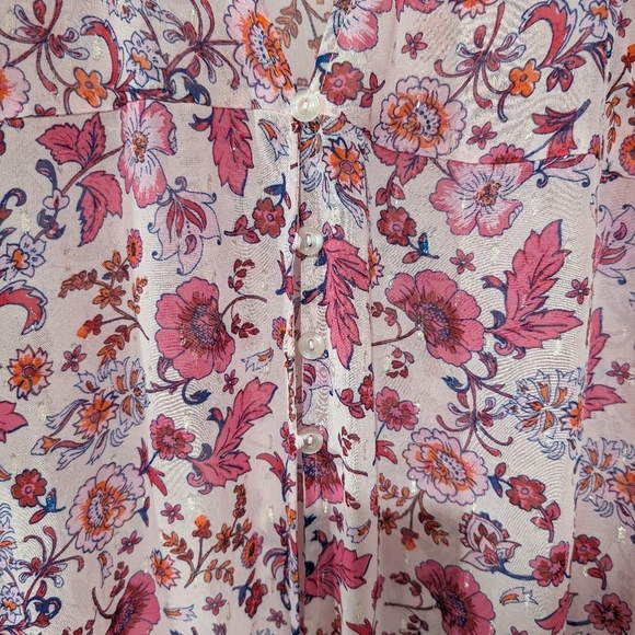 NWT Torrid Pink Floral Chiffon Ruched Sleeve Kimono in Size 2 (18/20) - Picture 7 of 15
